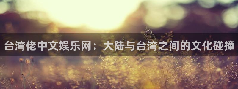 尊龙凯时登录：台湾佬中文娱乐网：大陆与台湾之间的文化碰撞